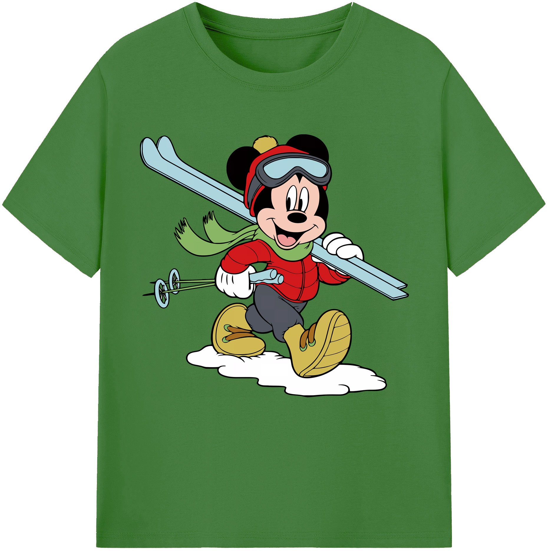 ミッキーマウス Mickey Mouse レディースカジュアルプリントTシャツ（綿100％）